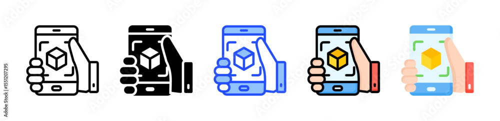 Poster ar app icon collection with multiple styles