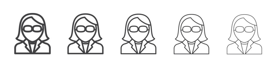 Female Teacher icon outline ilustration vector symbol