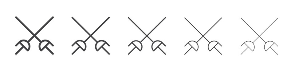 Fencing swords icon outline ilustration vector symbol