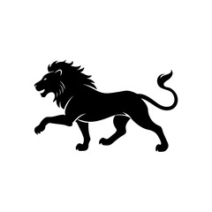 running african lion silhouette vector illustration.svg