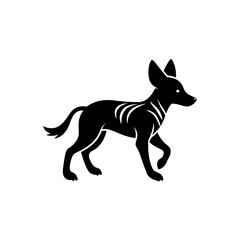 running african wild dog pup silhouette vector
