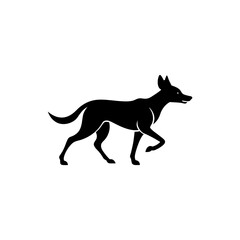 running african wild dog silhouette vector 
