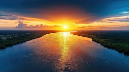 Fototapeta premium Majestic Sunset over the River