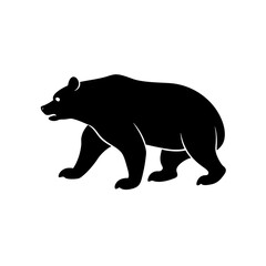 running asiatic black bear silhouette vector 