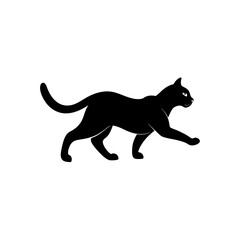running cat silhouette vector illustration 