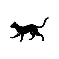 running cat silhouette vector illustration 