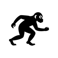 running chimpanzee silhouette vector illustration