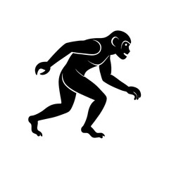 running chimpanzee silhouette vector illustration .svg