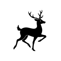 running deer silhouette vector illustration 