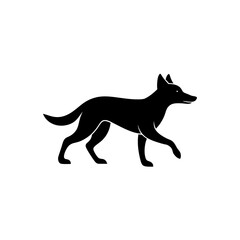 running dingo pup silhouette vector illustration