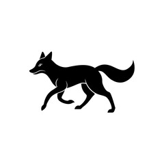 running dhole silhouette vector illustration 
