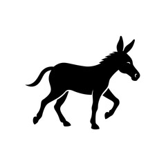 running donkey silhouette vector illustration 