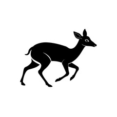 running duiker silhouette vector illustration 