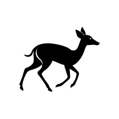 running duiker silhouette vector illustration 