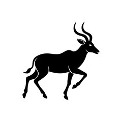 running eland antelope silhouette vector 