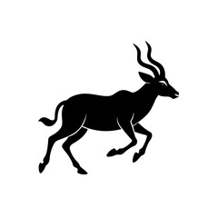 running eland antelope silhouette vector 
