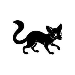 running galago  bush baby  silhouette vector 