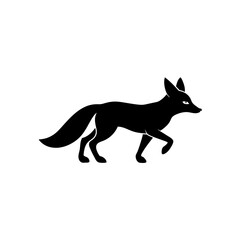 running fennec fox silhouette vector illustration .svg