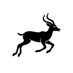 running gazelle silhouette vector illustration 