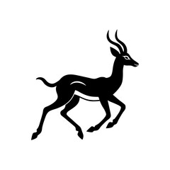 running gerenuk silhouette vector illustration 