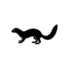 running ferret silhouette vector illustration 