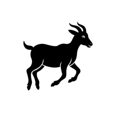 running goat silhouette vector illustration 