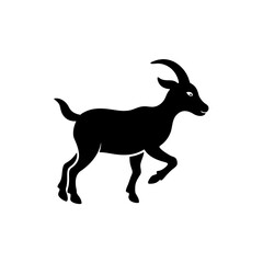 running goat silhouette vector illustration 