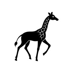 running giraffe silhouette vector illustration 