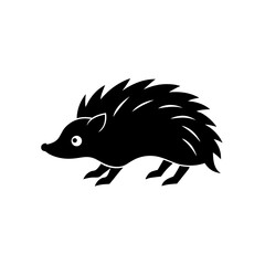 running hedgehog silhouette vector illustration 