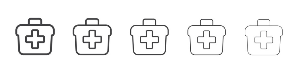 Fototapeta premium First aid kit outline ilustration vector symbol