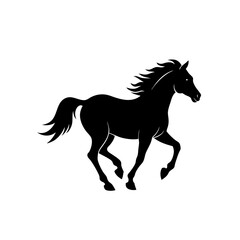 running horse silhouette vector illustration 