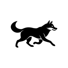 running husky silhouette vector illustration 