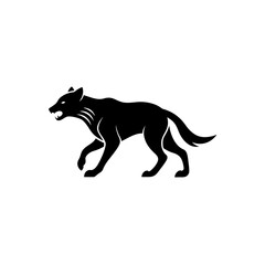 running hyena silhouette vector illustration 