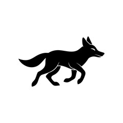 running jackal pup silhouette vector illustration .svg