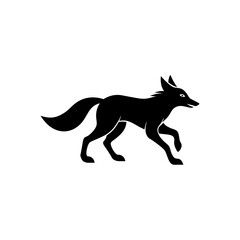 running jackal silhouette vector illustration 