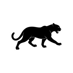 running jaguar silhouette vector illustration 