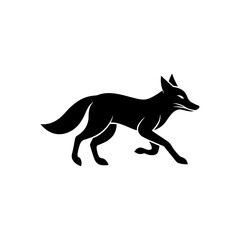 running jackal silhouette vector illustration 