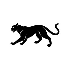running jaguar silhouette vector illustration 