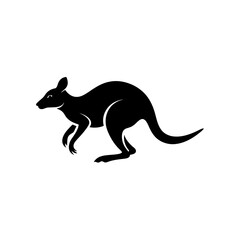 running kangaroo rat silhouette vector 