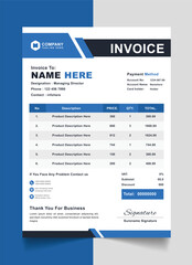Minimal Corporate Invoice Template Design Professional Business Billing and Payment Form Vector Illustration