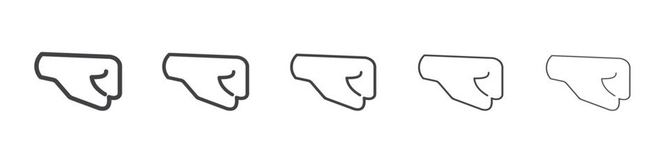 Fist icon outline ilustration vector symbol