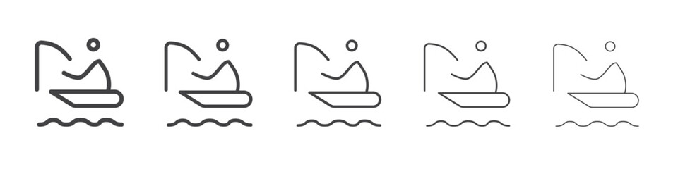 Fishing icon outline ilustration vector symbol