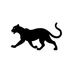 running leopard silhouette vector illustration 