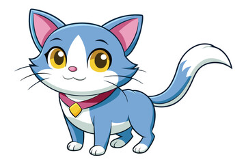 Adorable Cartoon Cat with a Playful Expression a Charming Companion for Childrens Illustrations and Whimsical Projects its Cute Design and Colors