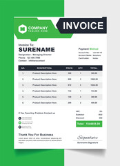 Corporate Invoice Document Template Clean and Modern Vector Layout for Professional Use