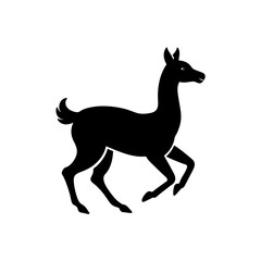 running llama silhouette vector illustration 