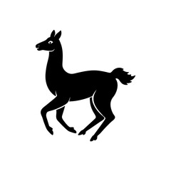 running llama silhouette vector illustration 