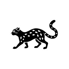 running margay silhouette vector illustration 