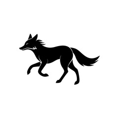 running maned wolf silhouette vector illustration .svg