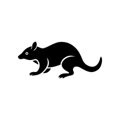 running marsupial mole silhouette vector 